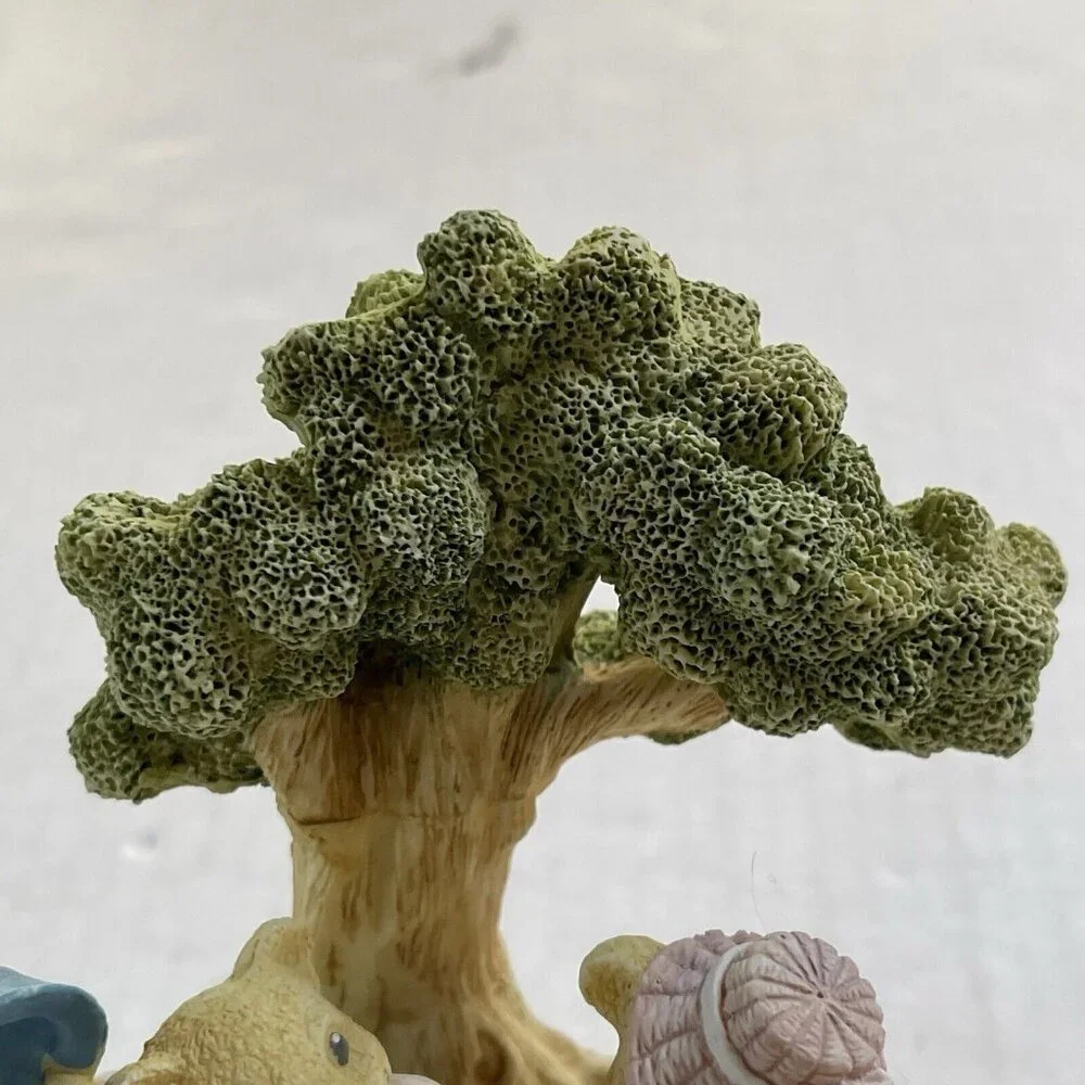 Decor Male Female Bears Under Tree Resting Picnic Resin Spring Flowers Home